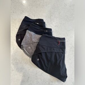 Lululemon speed up shorts. 3 pairs. Like new condition. $100 total.
